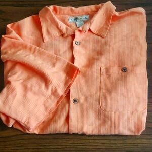 3/$20 Joe Marlin Orange Striped Button Up Shirt